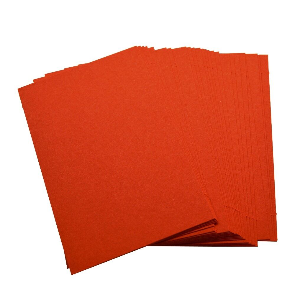 50 x Red Blank Business Cards – 260gsm – Stamp, Write or Print Your Own