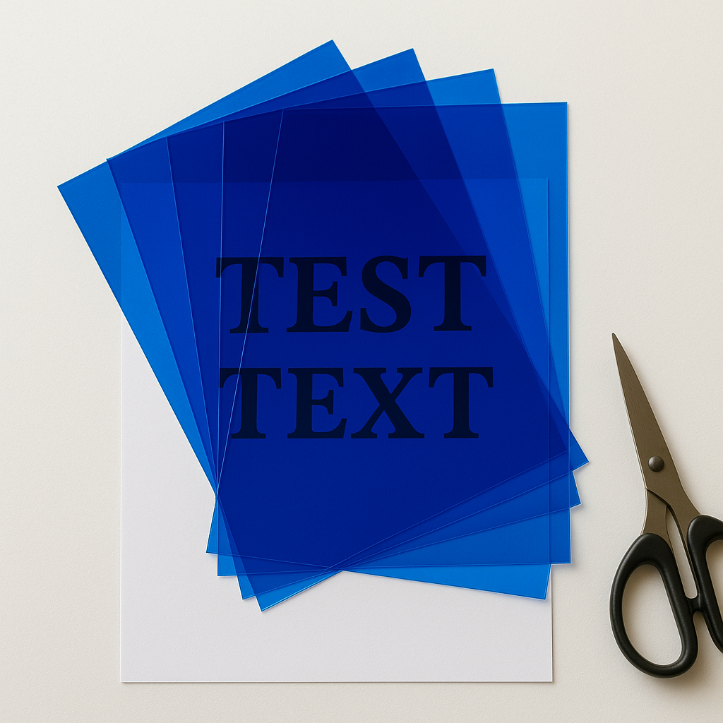 5 x A4 Blue Acetate Sheets – 200 Micron Transparent Film for Crafts & OHP