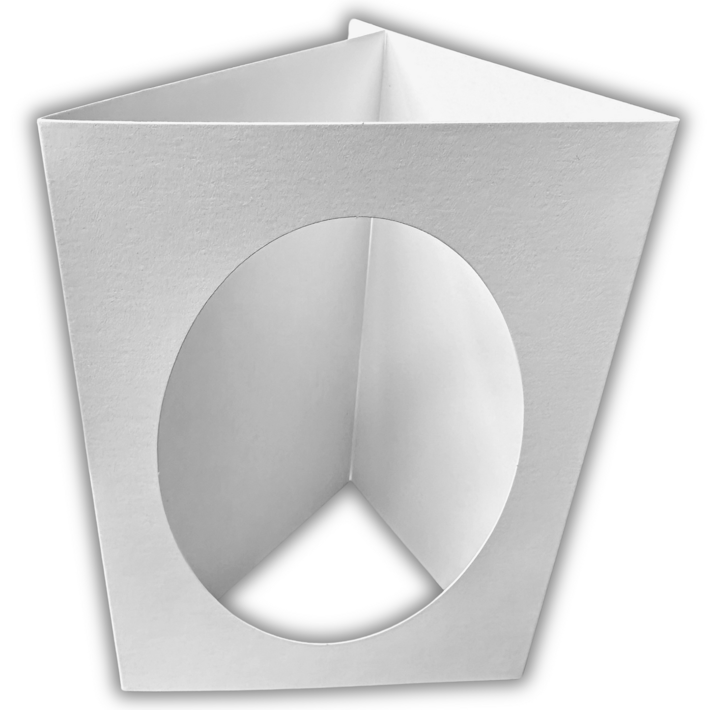 10 Pack A6 White Oval Aperture Card Blanks & Envelopes, Tri-Fold - 300gsm