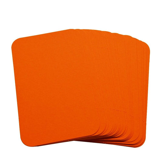 50 x Orange Rounded Corner Blank Business Cards – 260gsm – Stamp, Write or Print