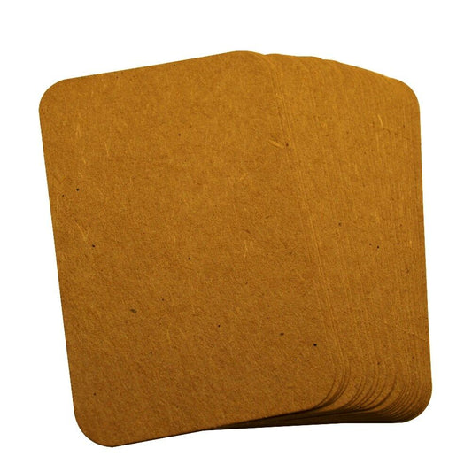 50 x Kraft Rounded Corner Blank Business Cards – 260gsm – Stamp, Write or Print