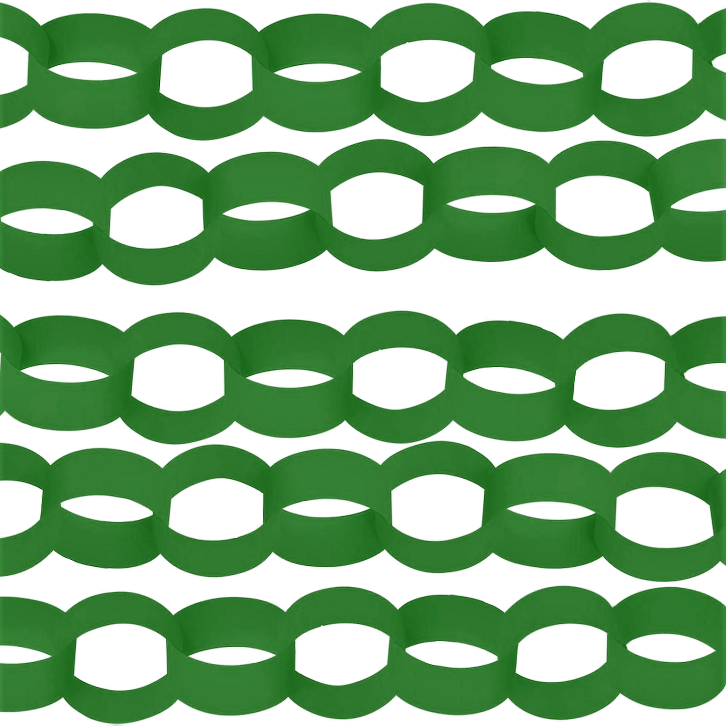 Christmas Green Paper Chain Card Strips. 5 Meter / 16 Feet Long. Wedding Party Decor