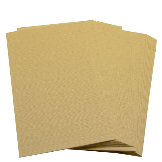 50 x Linen Ivory Blank Business Cards – 260gsm – Stamp, Write or Print Your Own