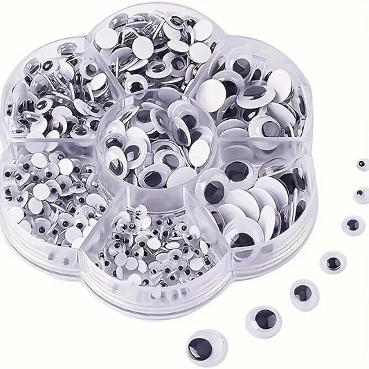 700 Wiggly Googly Eyes Assortment Kit - Vibrant, Colorful, and Versatile Plastic Eyes for Dolls, Crafts, and DIY Projects