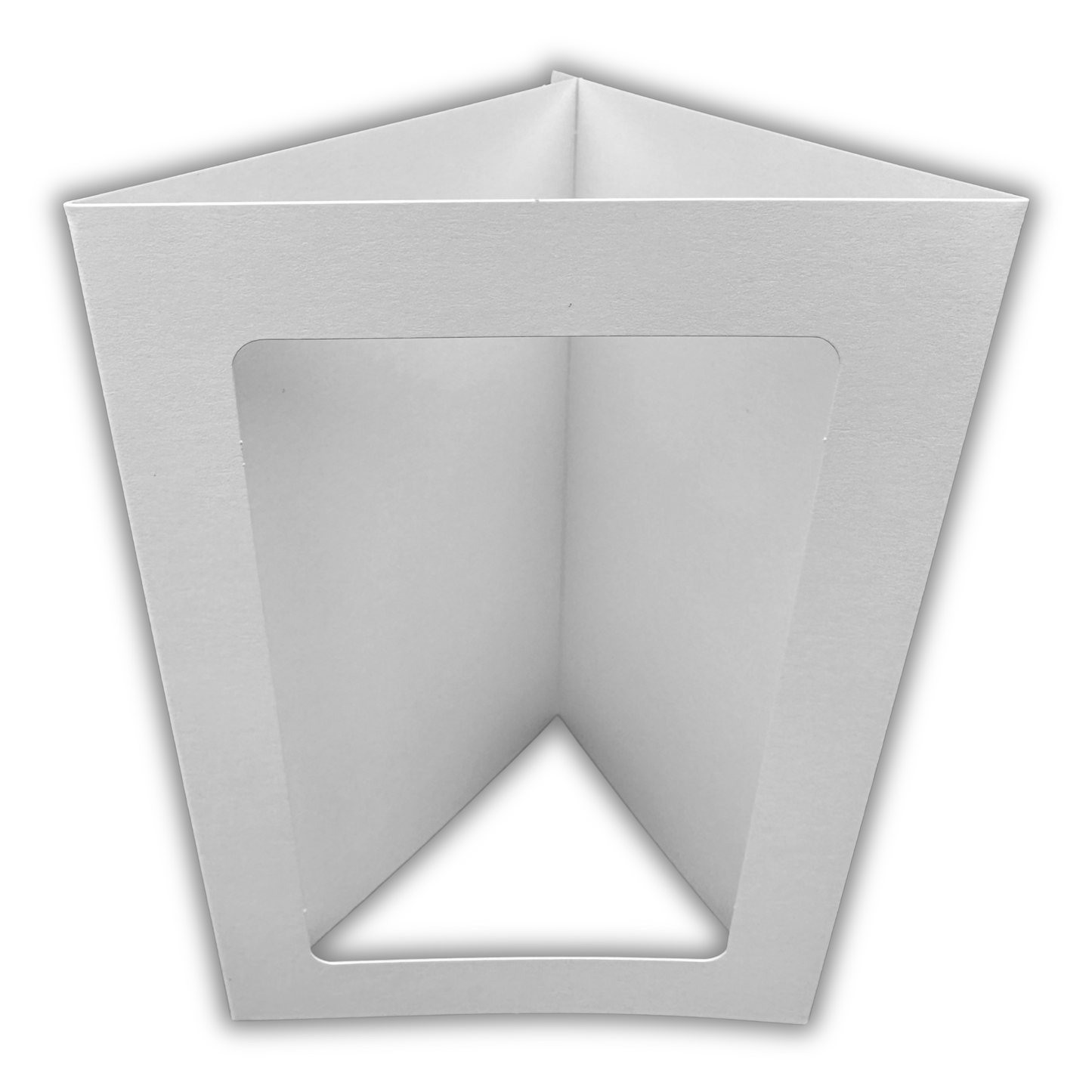 10 Pack A6 White Rounded Oblong Rectangle Aperture Card Blanks & Envelopes, Tri-Fold - 300gsm