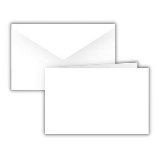 25 Landscape 5x7 White Card Blanks & Envelopes - 300gsm
