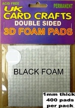 1mm Thick Black Foam Pads X 400 pads per pack - UKCC0019