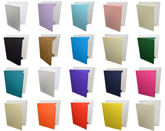 5x7 Coloured Greeting Card Blanks & Envelopes – Choose Colour & Quantity