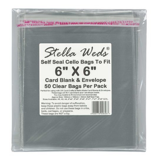 1000 x Clear Self Seal Bags To Fit 6x6 Card Blank & Envelope