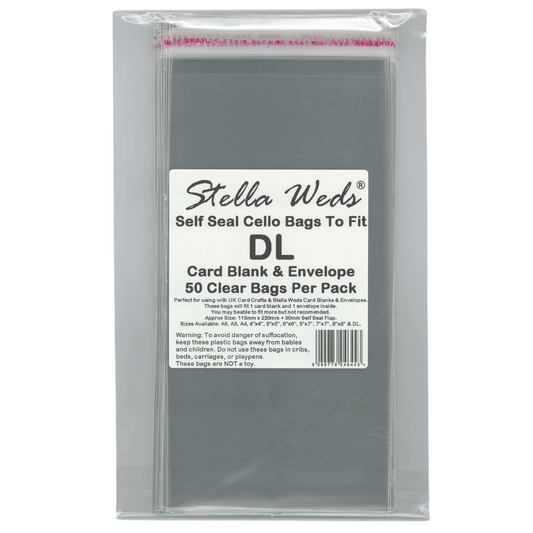 1000 x Clear Self Seal Bags To Fit DL Card Blank & Envelope