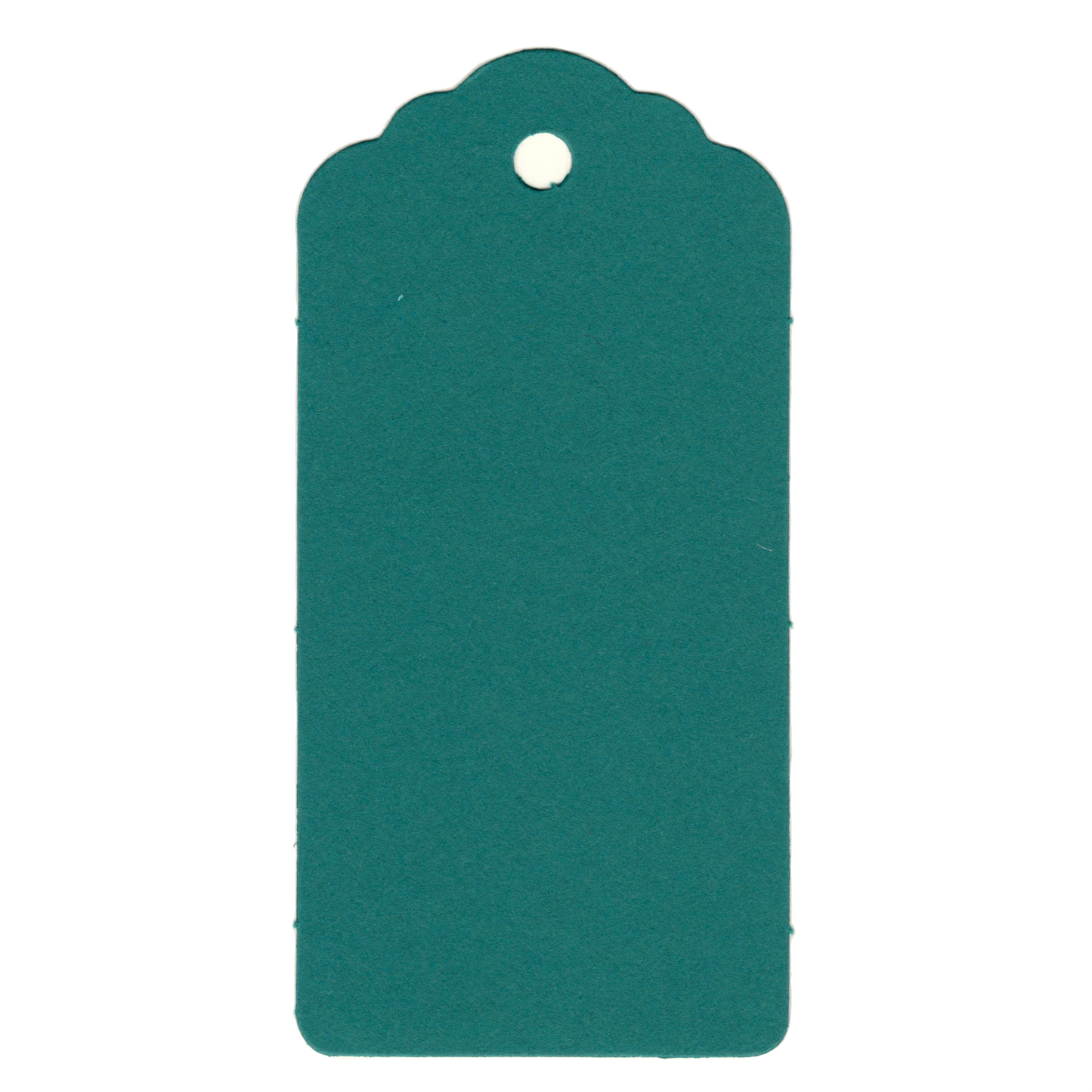 100 Rectangle Scalloped Gift Tags with White Satin Ribbon - 21 Colours Christmas