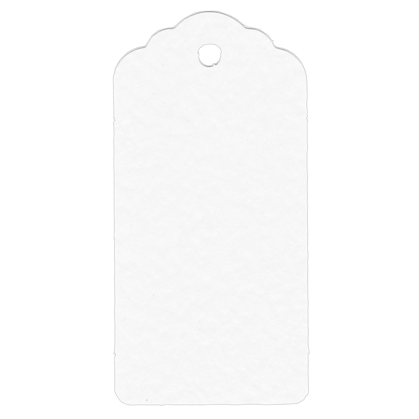 100 Rectangle Scalloped Gift Tags with White Satin Ribbon - 21 Colours Christmas