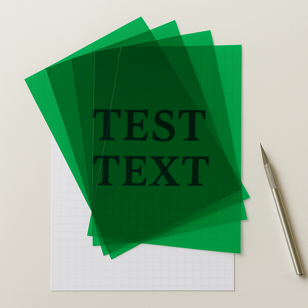 5 x A4 Green Acetate Sheets – 200 Micron Thick Transparent Film for Crafts, Windows & OHP