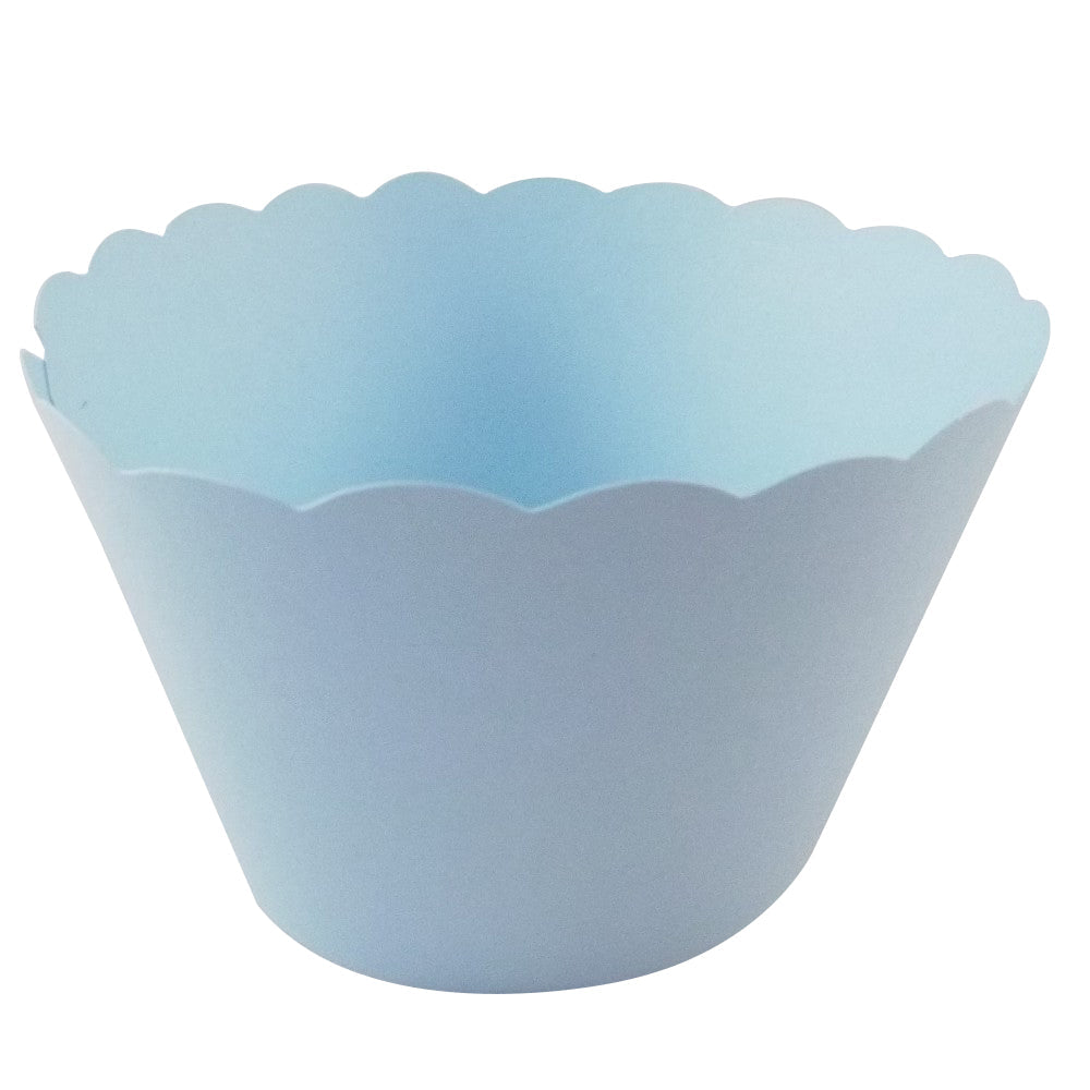 50 Light Blue Cupcake Wrappers – Baby Blue Wraps for Birthdays & Christenings